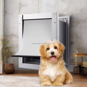 Yüksek kaliteli alüminyum Pet köpek kapı <span class=keywords><strong>Flap</strong></span>, güvenli, tüm hava durumu için dayanıklı kilitlenebilir köpek Pet kapı emniyet hava - Product Image 1
