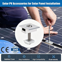 Klem Penyangga Panel Surya Inter Clamp, Klem Tengah & Ujung Panel Surya 30mm 35mm untuk Pemasangan Panel Surya