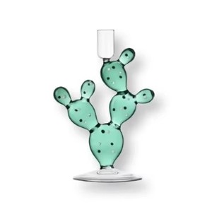 Portavelas <span class=keywords><strong>de</strong></span> Vidrio Hecho a Mano con Forma <span class=keywords><strong>de</strong></span> <span class=keywords><strong>Cactus</strong></span> Verde, <span class=keywords><strong>Candelabro</strong></span> Decorativo Moderno para Mesa, Decoración para el Hogar, Bodas y Fiestas - Product Image 1