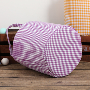 Cesta <span class=keywords><strong>de</strong></span> <span class=keywords><strong>Pascua</strong></span> <span class=keywords><strong>de</strong></span> tela gingham reutilizable, redonda, para la búsqueda <span class=keywords><strong>de</strong></span> huevos, con asa <span class=keywords><strong>de</strong></span> transporte, bolsa <span class=keywords><strong>de</strong></span> almacenamiento forrada multicolor - Product Image 5