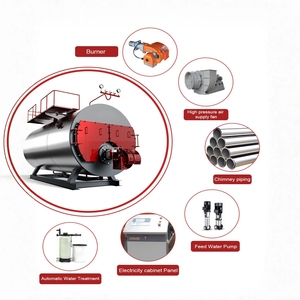 Chaudière à vapeur industrielle horizontale à tubes de feu, fonctionnant au <span class=keywords><strong>fioul</strong></span> diesel, haute pression, 2000 kg, nouvelle, automatique, certifiée ISO, à économie d'énergie - Product Image 4