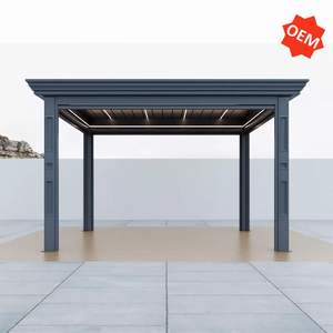Pergola en aluminium WishOutdoor avec lames inclinables motorisées, télécommande, éclairage LED, cadre thermolaqué - Personnalisable pour <span class=keywords><strong>terrasse</strong></span> - Product Image 1