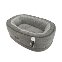 Grand Lit Ergonomique Amovible pour Chien Lavé à la Machine, Nid en Peluche avec Mousse à Mémoire Respirante, Oeuf en Mousse, Motif Animal Solide, Chats