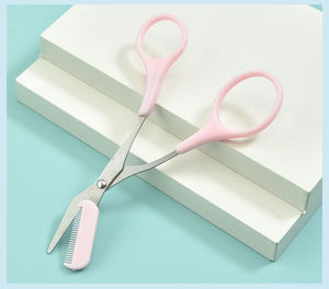 Penjualan terlaris grosir kualitas tinggi warna-warni menyesuaikan 2 In1 baja tahan karat yang dapat diganti gunting alis multifungsi dengan sisir - Product Image 6