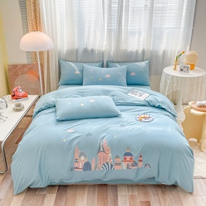 Bán Chạy Sẵn Sàng Vận Chuyển 4 Chiếc Bộ Ga Giường Cũi Cho Bé Gái Màu Hồng Bằng Vải Vi Sợi Bộ Ga Giường Cho Trẻ Tập Đi - Product Image 3