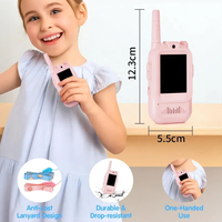 Jouet interphone vidéo pour enfants, lot de 2 talkies-walkies portatifs avec écran LCD, caméra, fonction press-to-talk, cordon anti-perte pour garçons et filles