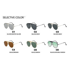 Lunettes de soleil Oviductus Retro à faisceau unique UV400, tendance, monture métallique large, unisexe, design européen et américain pour enfants - Product Image 5