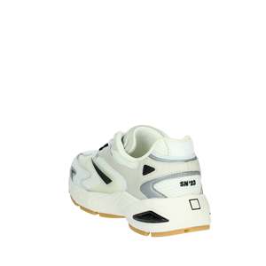 D.A.T.E. Baskets pour femmes W401-SN-ME-WA en toile blanche et grise, chaussures tendance - Product Image 2