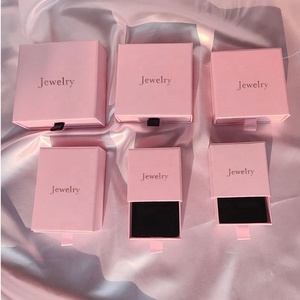 Hot Sale Dainty Small Pink Personalised Jewellery Packaging Jewelry Box <strong>Custom</strong> Logo Jewelry Rigid Paper Drawer Boxes - Product Image 2