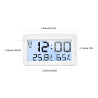 Jam Alarm Digital dengan Tampilan Suhu dan Kelembapan Ruangan, Waktu 12/24 Jam ℃ / ℉ , LCD dengan lampu latar, Alarm Harian untuk Kamar Tidur, Meja, Rumah