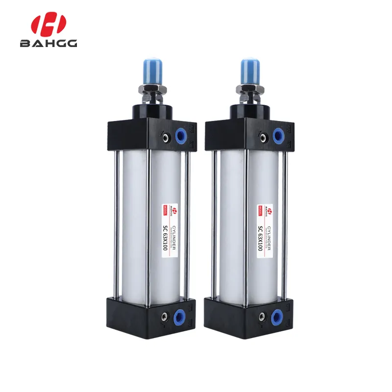 Bahoo SC Series aluminium alloy double/single acting standard pneumatic air compact cylinder with PT/NPT port 32/40/50/63/80