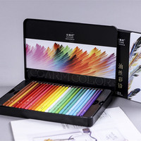 NYONI Artist 120 crayons de couleur ou crayons de dessin dans une boîte en fer blanc