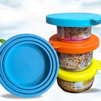 Couvre-bocaux universels en silicone pour aliments pour animaux de compagnie, couvercles de bocaux pour aliments humides pour chiens et chats, adaptés à la plupart des accessoires de boisson Petsign