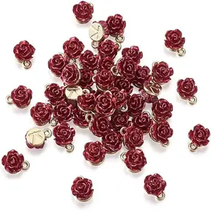 Liontin plastik bunga mawar untuk membuat kerajinan anting
