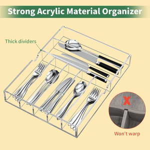 Organisateur <span class=keywords><strong>de</strong></span> <span class=keywords><strong>tiroir</strong></span> <span class=keywords><strong>de</strong></span> cuisine extensible pour couverts et ustensiles, plateau à couverts en acrylique transparent réglable pour <span class=keywords><strong>tiroir</strong></span> <span class=keywords><strong>de</strong></span> bureau - Product Image 5