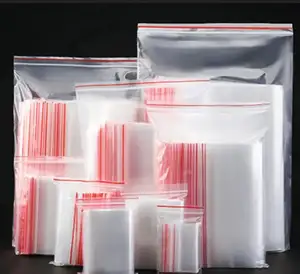Kantung PE lapisan tunggal kualitas tinggi kustom kantong plastik Ziplock penyegelan mandiri tas kemasan transparan daur ulang