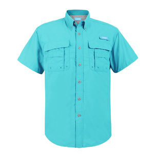 Diseño de lujo de alta calidad Jersey abotonado camisas de pesca poliéster nylon protección UV secado rápido logotipo personalizado ropa de pesca - Product Image 3