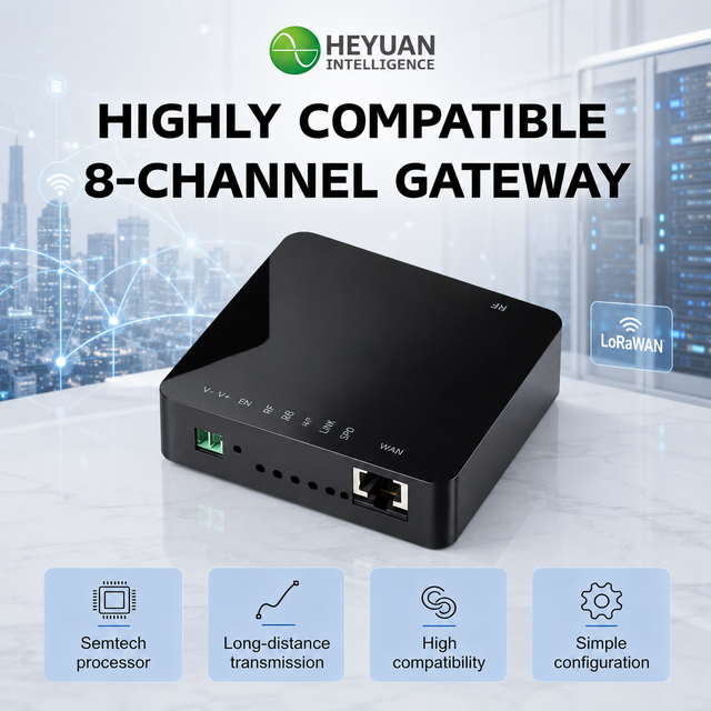HeYuan HY-GW801 LoRaWAN Indoor Gateway SX1302 Industrial Grade 8-Channel 868/915/923MHz Ethernet/WIFI -35~75