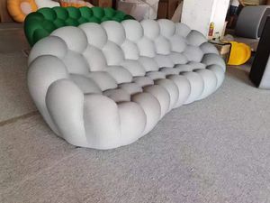 Mobilier de Salon de Luxe Canapé Tissu Velours Roche Bobois Bubble, Chesterfield Modulaire Teddy Relax avec Éponge, 3 Places - Product Image 4