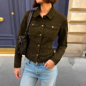 Retro Button Front Denim Shirt, Women's <b>Long</b> <b>Sleeve</b> Casual Jacket, <b>Y2K</b> Vintage Streetwear Outerwear Fashion <b>Top</b> - Product Image 5