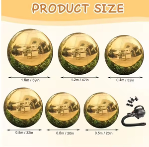 Ensemble de boules miroir gonflables dorées, réutilisables, grandes boules disco, ballons brillants en PVC, décoration d'événements, grandes boules brillantes pour les fêtes - Product Image 4