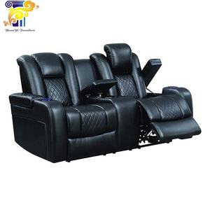 أريكة مسرح منزلي فاخرة عالية الجودة من الجلد الحقيقي مع وحدة تحكم ومسند رأس قابل للتعديل - Product Image 4