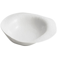 Assiette en céramique et porcelaine, compatible micro-ondes, motif uni, assiette à soupe pour la maison, vaisselle pour hôtel et restaurant, forme irrégulière, style nordique/minimaliste
