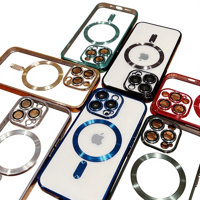For 14ProMax Magnetic Mobile Phone Case Animal Design CD Pattern Electroplated Thermoplastic Polyurethane Material Compatible