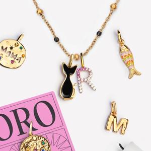 Encantadores Dijes de Acero Inoxidable Coloridos con Forma de Mariposa, Gecko e Insecto, y Colgantes DIY de Pata de Gato, Perro y Pez en Color Rosa, para Mi Hija - Product Image 4