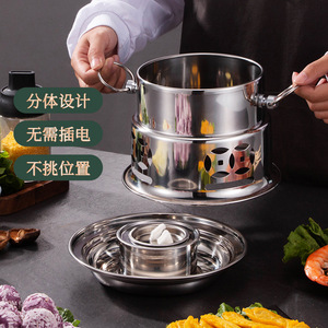 Stainless Steel Mini Hot Pot With Lid For Restaurant Home Use Single Person Dry Pot Eco Friendly Alcohol Stove Pellet Fuel - Product Image 3