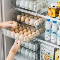 Trứng Hộp Lưu Trữ Dễ Xử Lý Tổ Chức Giỏ Stackable Tủ Lạnh Lưu Trữ Tủ Lạnh Organizer Thùng Tủ Lạnh Organizer Trí Thông Minh Có Nắp Đậy