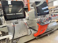 Scie à onglet double tête CNC 650 pour découpe à angle variable de profilés aluminium, fenêtres et portes – Machine de découpe d'aluminium pour fenêtres
