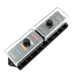 FH-724 10 Way Fuse Box Blade ATC/ATO Car Fuse Holders Box Without Fuses With Negative Bus Standard Circuit