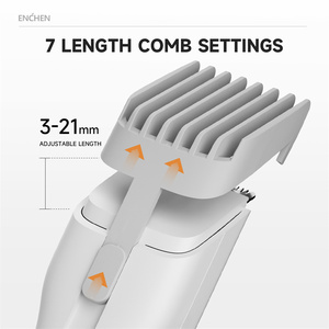Tondeuse à cheveux professionnelle pour hommes ENCHE, alimentée par USB, sans fil, étanche, longueurs réglables, fonctionnement en anglais, usage extérieur et domestique - Product Image 4