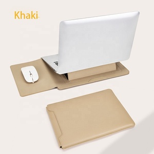 Premium Leather 14" Laptop <strong>Bracket</strong> 3-in-1 Multifunctional Bag with Heat Dissipation Storage Sleeve MouseMat for Business Office - Product Image 1