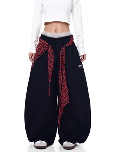 Pantalon <span class=keywords><strong>de</strong></span> jogging décontracté pour femme, coupe ample et droite, style hip-hop, couleur unie, design unique - Product Image 2