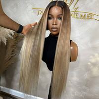 Wig Rambut Asli Vietnam Ombre Brown Deep Wave untuk Wanita 2T Tanpa Lem 13*6 HD Lace Frontal Wig Ash Blonde 13x4 Bone Straight