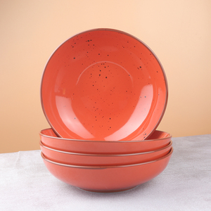 Bol à soupe, pâtes et céréales en céramique artisanale de 8 pouces, émaillé orange, écologique, personnalisé, compatible micro-ondes et lave-vaisselle - Product Image 2