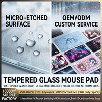 Tapis de souris en verre pour jeux, tapis de souris Esports style CSGO, verre trempé micro-gravé, finition sable fin, surface dure, contrôle de précision