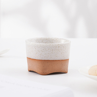 Usine personnalisé personnalisé couleur tasses à thé 75ml en céramique mat mouchetures tasse à café à la main ensemble de tasses à thé