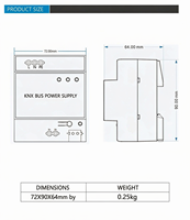 Alimentation KNX 30V DC 640mA avec entrée AC200-240V, 2 canaux de sortie, alimentation auxiliaire, module bus KNX pour le contrôle intelligent des bâtiments