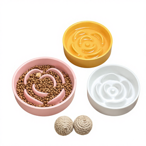 Mangkuk Makan Anjing Keramik Slow Feeder untuk Anjing Ukuran Sedang-Besar, Wadah Makanan Anjing Puzzle Anti-Makan Cepat - Product Image 1