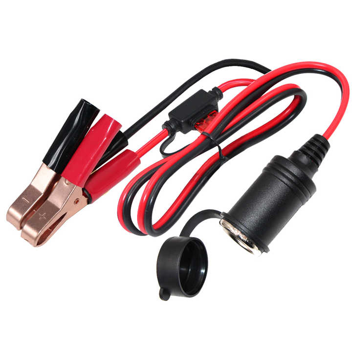 Cavo di prolunga per batteria auto da 12V con morsetti a coccodrillo a presa femmina per accendisigari con fusibile da 10A