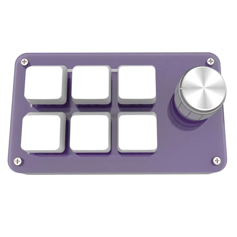 Teclado mecânico Plug and Play tipo C 6 teclas, teclado sem fio USB para jogos/escritório/música/mídia, programação personalizada