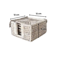 Lot de 6 sous-verres carrés vintage personnalisés en rotin naturel du Vietnam, de haute qualité, écologiques et durables, pour verres à vin et aliments
