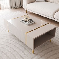 Meuble TV et Table Basse Modulaires de Luxe Scandiniens Modernes Minimalistes Brillants Certifiés FSC, Personnalisables OEM pour Salon