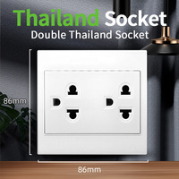 Interrupteur mural USB Type-C multifonction universel, 2 prises, norme thaïlandaise et américaine, courant nominal 10A, 1 port USB-A, 1 port USB-C, matériau ignifuge IP45