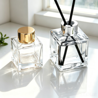 Bouteilles de diffuseur de parfum carrées les plus vendues 50ml 100ml 150ml 200ml 300ml Bouteille de diffuseur à bâtonnets en verre