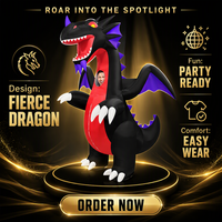 Costume de dragon gonflable pour adulte, combinaison intégrale gonflable, ailes de chauve-souris noires et violettes, poitrine rouge, fête d'Halloween, cosplay