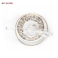 Ensemble de tasses à café pour homme, avec logo personnalisé, étiquette dorée, pour expresso, cappuccino, soucoupes en verre